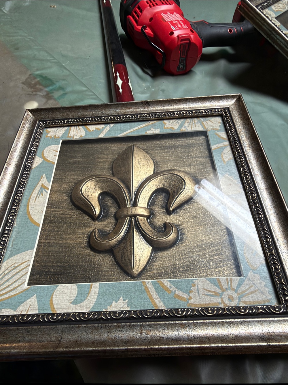 VintageFramed Gold Fleur-de-Lis Wall Accent -